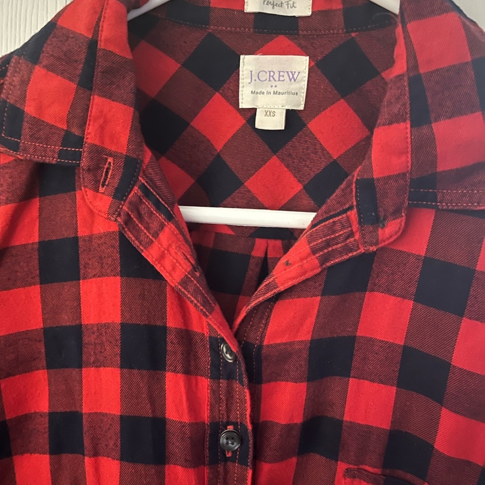 JCrew plaid button down shirt XXS